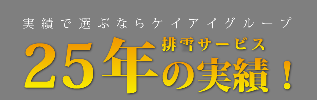 25年の排雪サービスの実績